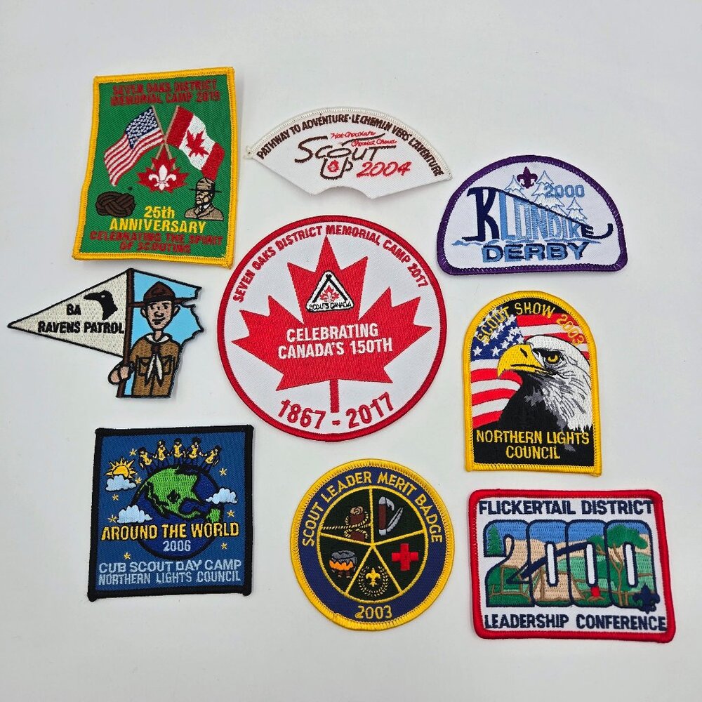Scouts Canada Badge Patch Lot Of 9 Anniversary Leadership Flickertail Northern L